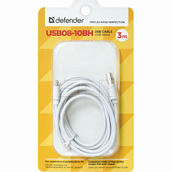 Кабель Defender USB08-10BH USB2.0 Белый  AM-MicroBM 3м