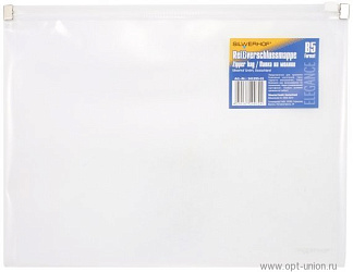 Папка-конверт В5 пластиковая на молнии Silwerhof толщина пластика 0,25 мм, прозрачная