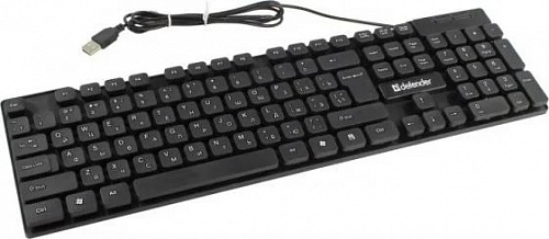 Клавиатура Defender OfficeMate SM-820/слим/12 доп. функций/мембр/черный, USB.проводная 45820