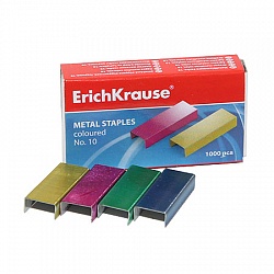 Скобы для степлера №10 Erich Krause 1000шт coloured
