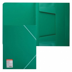 Папка на резинках ERICH KRAUSE "Standard" А4 зеленая, до 300 листов, 0,6мм, 14386