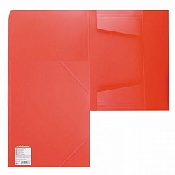Папка на резинках ERICH KRAUSE "Standard" А4 красная, до 300 листов, 0,6мм, 14387