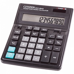 Калькулятор Citizen SDC664S, 153*199*31 мм, черный, 16 разрядов, 2е питание АРТ SDC664S