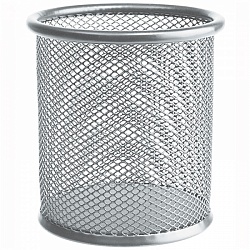 Подставка-стакан Erich Krause "Steel", сетчатый металл, круглый, серый, 22502