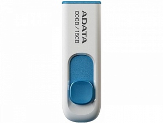 Флеш накопитель 16GB A-DATA C008, USB 2.0 Белый/Синий