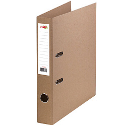 Папка-регистратор STAFF "Basic" картонная, без покрытия и уголка, 55 мм