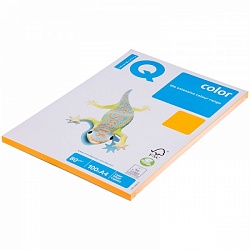 Бумага цветная "IQ Color Neon" А4, 80гр/м2 104%, 100листов(оранж НЕОН) (NEOOR)
