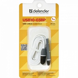 Кабель Defender USB10-03BP MicroUSB+Lightning 1м