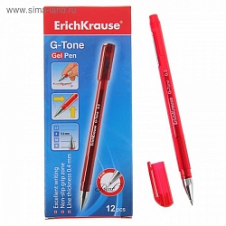 Ручка гелевая Erich Krause, "TONE" красная, 0,5мм, EK 17811