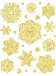 Наклейка для декора "Снежинки золотые 1", Яркий Праздник, 16213