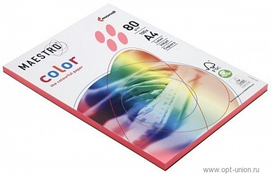 Бумага цветная "Maestro Color Neon" А4, 80гр/м2 104%, 100листов(Art9412A80S)(розовый неон) (NEOPI)