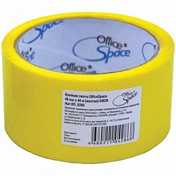 Скотч 48*40м, (желтый) OfficeSpace 63643