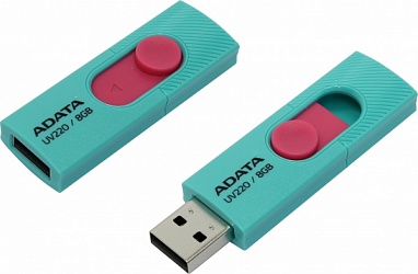 Флеш накопитель 8GB A-DATA Classic UV220 USB 2.0 зелено-розовый AUV220-8G-RGNPK