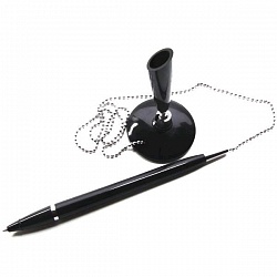Ручка настольная на подставке с цепочкой BEIFA черная арт. КР1005