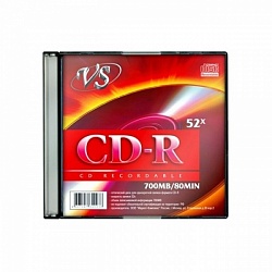 Диск CD-R VS 700Mb, 52х, Slim Case (5), (5/200)