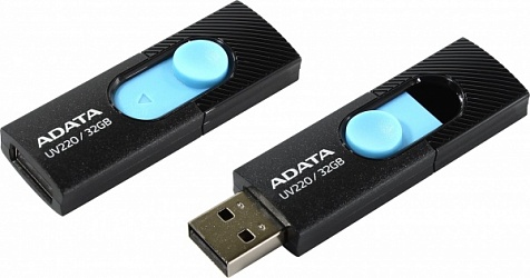 Флеш накопитель 32GB A-data USB 2.0  черно/голубой AUV220-32G-RBKBL