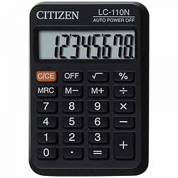 Калькулятор Citizen LC-110NR, карманный, 58*88*11мм черный