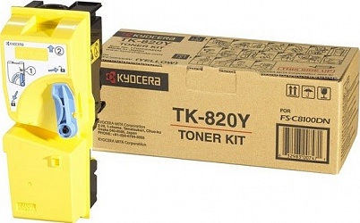 Картридж Kyocera Mita (TK-820Y) для FS-C8100DN 7000K Yellow (оригинал)