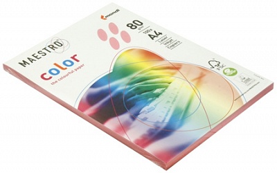 Бумага цветная "Maestro Color pale" А4, 80гр/м2 104%, 100л (розовый) OPI25, Mondi