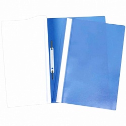 Папка-скоросшиватель пластик А4 с верхним прозрачным листом, 160мкм синяя  Fms16-2_718
